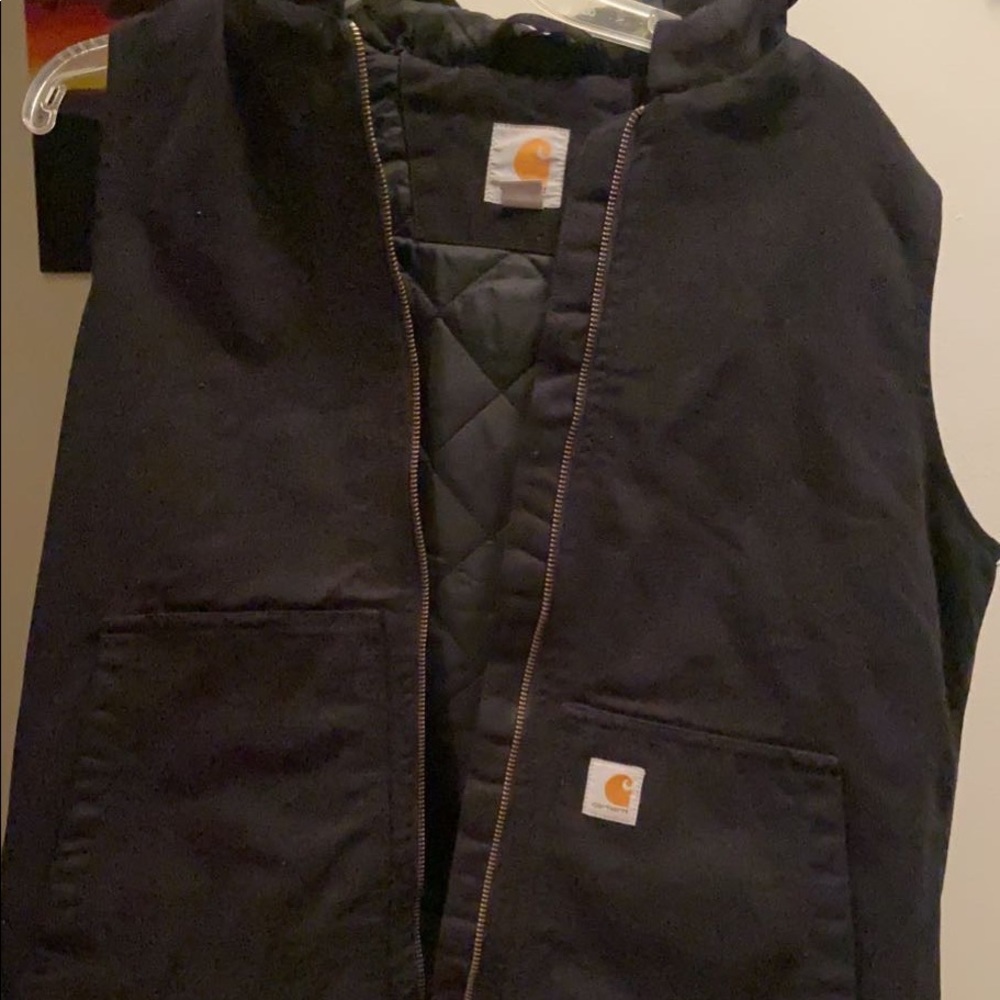 Carhartt zip up vest with hood